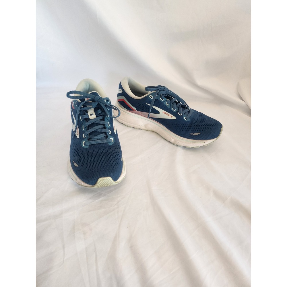 Brooks Ghost 15 Womens Running Shoes Navy Blue White 1203801B497 Size 8 Medium B